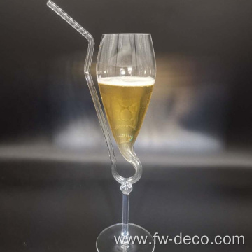 custom champagne glasses flute with straw